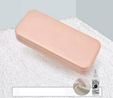 Hot recommended high-end portable anti-pressure glasses case (specifications: glossy-pink [free cleaner + glasses cloth])