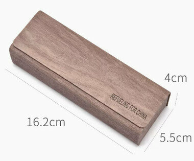 Hot Recommended Leather Wood Grain Glasses Case (Specifications: Brown [Glass Cloth + Cleaning Fluid] Included)
