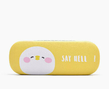 Hot recommended portable glasses case (specifications: small white chicken with yellow background [free cleaner + lens cloth])