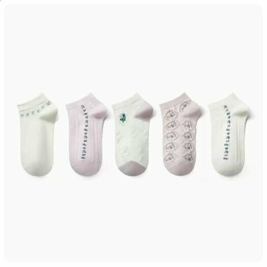 Hot recommendation (5 pairs) non-slip and non-falling short socks [purple] (one size fits all: suitable for sizes 34-40)