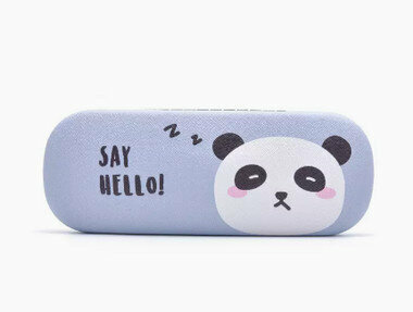 Popular portable glasses case (specifications: gray bottom giant panda [comes with lens cloth])