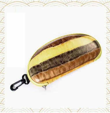 Hot push zipper glasses case (specification: turtle back style yellow)