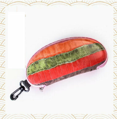 Hot push zipper glasses case (specification: turtle back style red)
