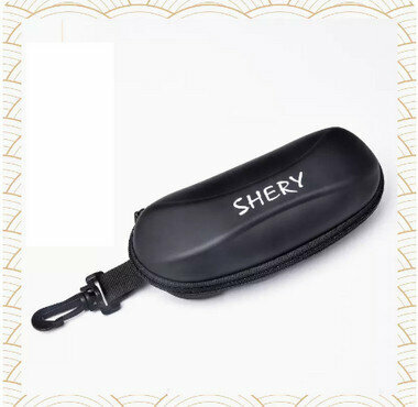 Hot push zipper glasses case (Specification: Vibrant black)