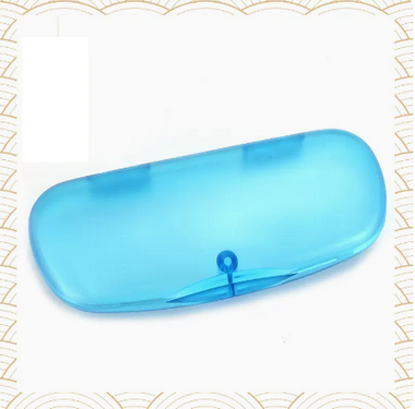 Hot push plastic glasses case (Specification: Literary Blue [Free Cleaner + Lens Cloth])