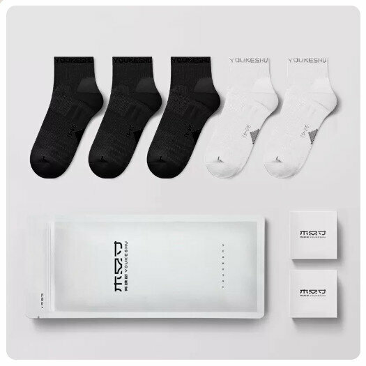 Hot recommendation (5 pairs) pure cotton anti-odor, sweat-absorbent and breathable sports socks [black + black + black + white + white] (small size: 38-41 size / large size: 42-46 size) (please contact customer service to confirm after placing the order) goods size)