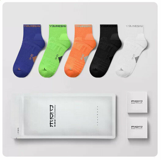 Hot recommendation (5 pairs) pure cotton anti-odor, sweat-absorbent and breathable sports socks [blue+green+orange+black+white] (small size: 38-41/large size: 42-46) (please contact customer service for confirmation after placing an order) Shipping size)