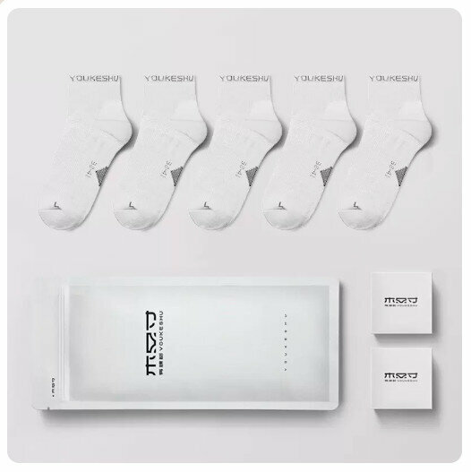 Hot recommendation (5 pairs) pure cotton anti-odor, sweat-absorbent and breathable sports socks [white + white + white + white + white] (small size: 38-41 size / large size: 42-46 size) (please contact customer service to confirm after placing the order) goods size)