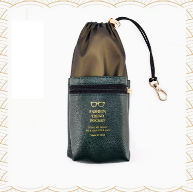 Hotly recommended glasses bag (specifications: upgraded double-layer dark green [free high-quality glasses cloth + cleaner])