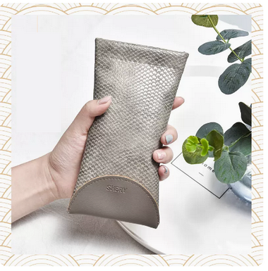 Hot recommended glasses bag (Specification: Lingbo-Buru Gray [free high-quality glasses cloth + cleaner])