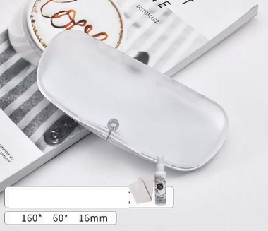Hot recommended storage glasses case (specifications: transparent white [lens cloth + cleaning fluid included])