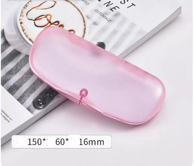 Hot recommended storage glasses case (specifications: transparent powder [lens cloth included])
