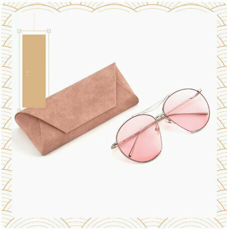 Hot recommended glasses bag storage box (specification: leather pink)