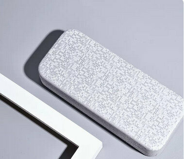 Hot recommended glasses case (specifications: pixel style-silver white [cleaner + lens cloth])