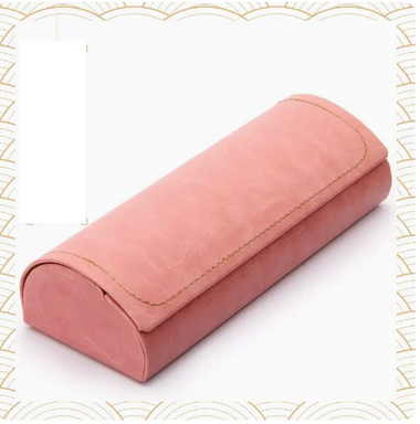 Popular glasses case (specifications: leather pink [single lens case])