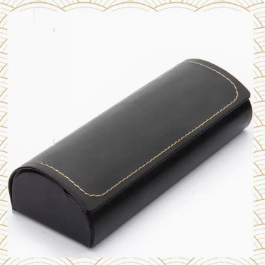 Popular glasses case (specifications: leather black [free cleaner + lens cloth])