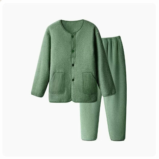 爆款珊瑚絨睡衣家居服套裝【男款】青綠】（尺碼：L-3XL碼）(下單後請聯絡客服確認發貨尺碼)