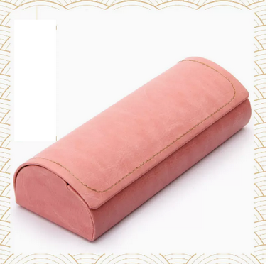 Popular glasses case (specifications: leather pink [single lens case])