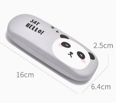 Popular cartoon glasses case (specifications: gray background giant panda [free cleaner + lens cloth])