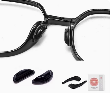 Popular glasses anti-slip nose pads silicone airbag nose pads (Specifications: D-shaped airbag style 6 pairs - black [free gift])