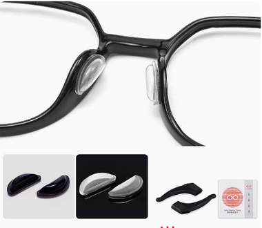 Popular glasses anti-slip nose pad silicone airbag nose pad (specifications: D-shaped airbag model - 3 black 3 transparent colors [free gift])