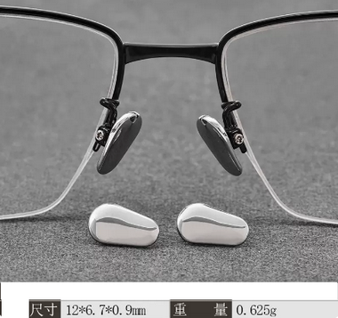 爆款純鈦眼鏡鼻托(規格：陶瓷款銀色【2對裝】)