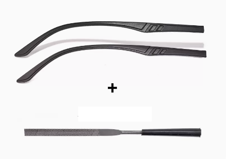 A pair of new glasses temple accessories (specifications: small file + 1.2mm outer teeth, 5mm wide (screwdriver + screws included))