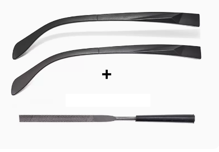 A pair of new glasses temple accessories (specifications: small file + 1.2mm outer teeth 10mm wide (screwdriver + screws included))