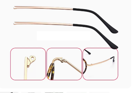 A pair of new glasses temple accessories (specifications: metal 1.2mm outer teeth, 3mm wide, gold (screwdriver + screws included))