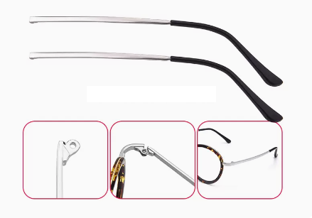A pair of new glasses temple accessories (specifications: metal 1.2mm outer teeth, 3mm wide, silver (screwdriver + screws included))