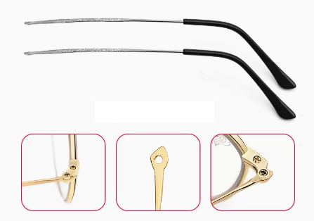 New pair of metal temple accessories (specifications: 508 temples, silver [screwdriver + screws included])