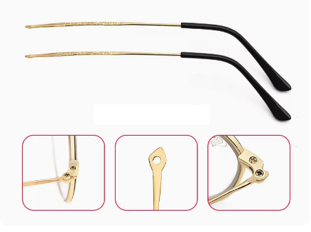 A pair of new metal temple accessories (specifications: 508 temples, gold [free screwdriver + screws])