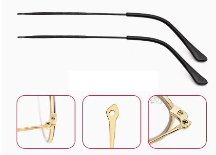 A pair of new metal temple accessories (specifications: 508 temples, black [screwdriver + screws included])