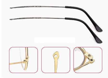 A pair of new metal temple accessories (specifications: 508 temples, gunmetal color [free screwdriver + screws])