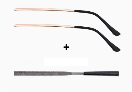 A pair of new metal temple accessories (specifications: gold + file [screwdriver + screws included])