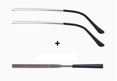 A pair of new metal temple accessories (specifications: silver + file [screwdriver + screws included])