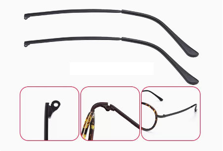 New pair of metal temple accessories (specifications: black [screwdriver + screws included])