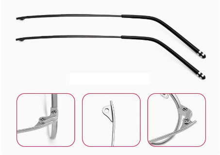 A pair of new metal temple accessories (specifications: 710 special-shaped temples, black [screwdriver + screws included])