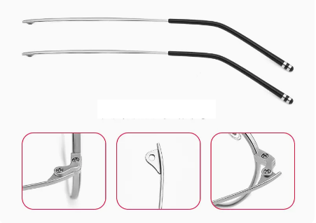 A pair of new metal temple accessories (specifications: 710 special-shaped temples, silver [free screwdriver + screws])