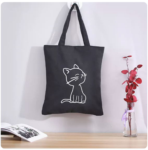 New fresh and artistic small square bag (black cat)