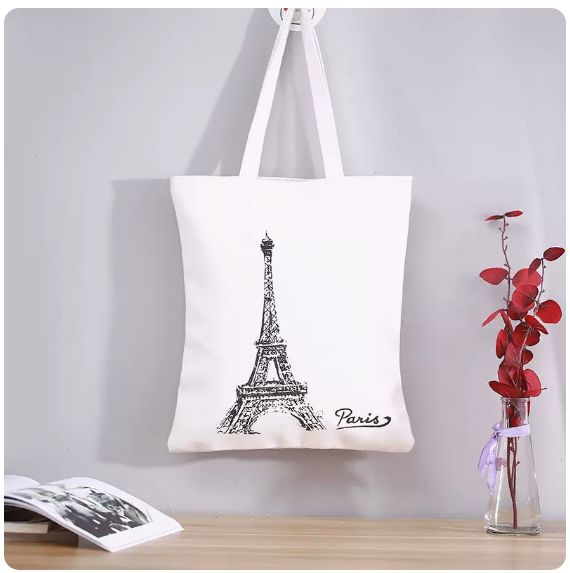 New fresh and artistic small square bag (white iron tower)