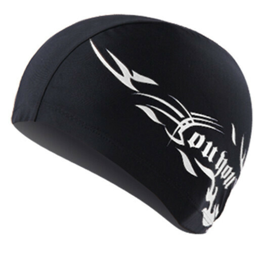 New men's spandex swimming cap (7518A black base and white flame)