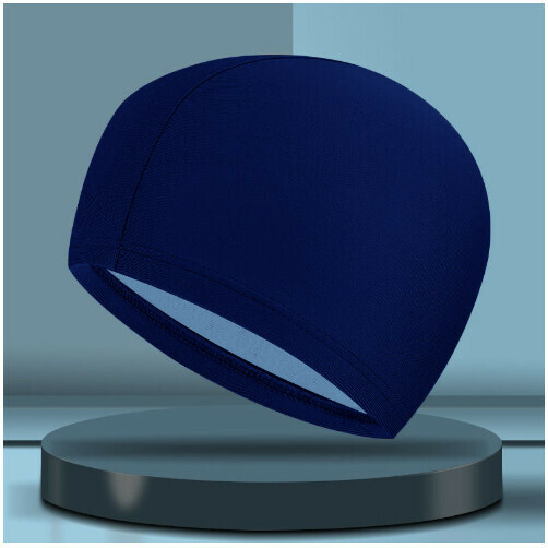 New men's spandex swimming cap (7117 navy blue)