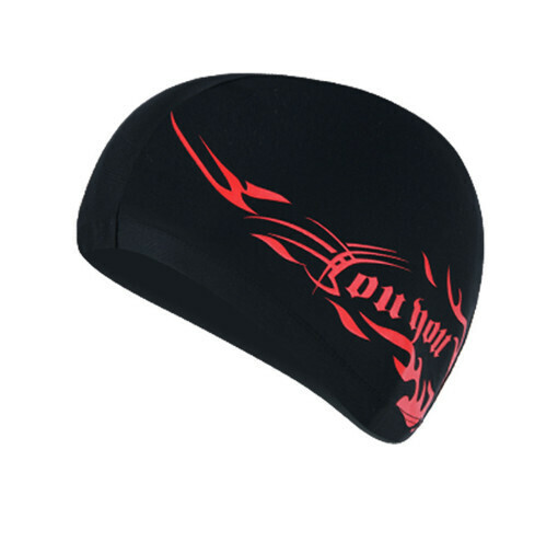 New men's spandex swimming cap (7518A black bottom red)