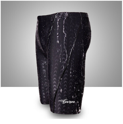 New men's boxer briefs, black imitation sharkskin swimming trunks (L-5XL) (contact customer service after placing an order for shipping sizes)