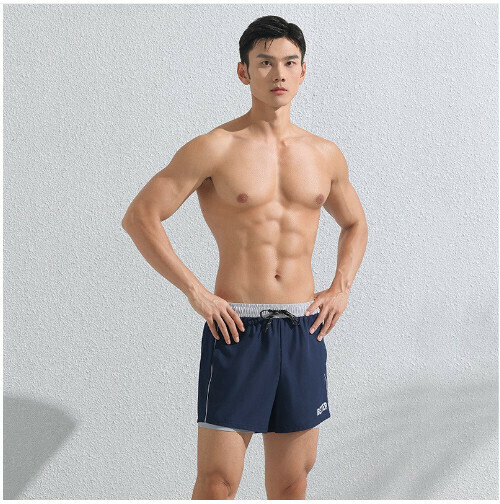 新款男士游泳泳褲（藏藍字母【福利款】）（L)