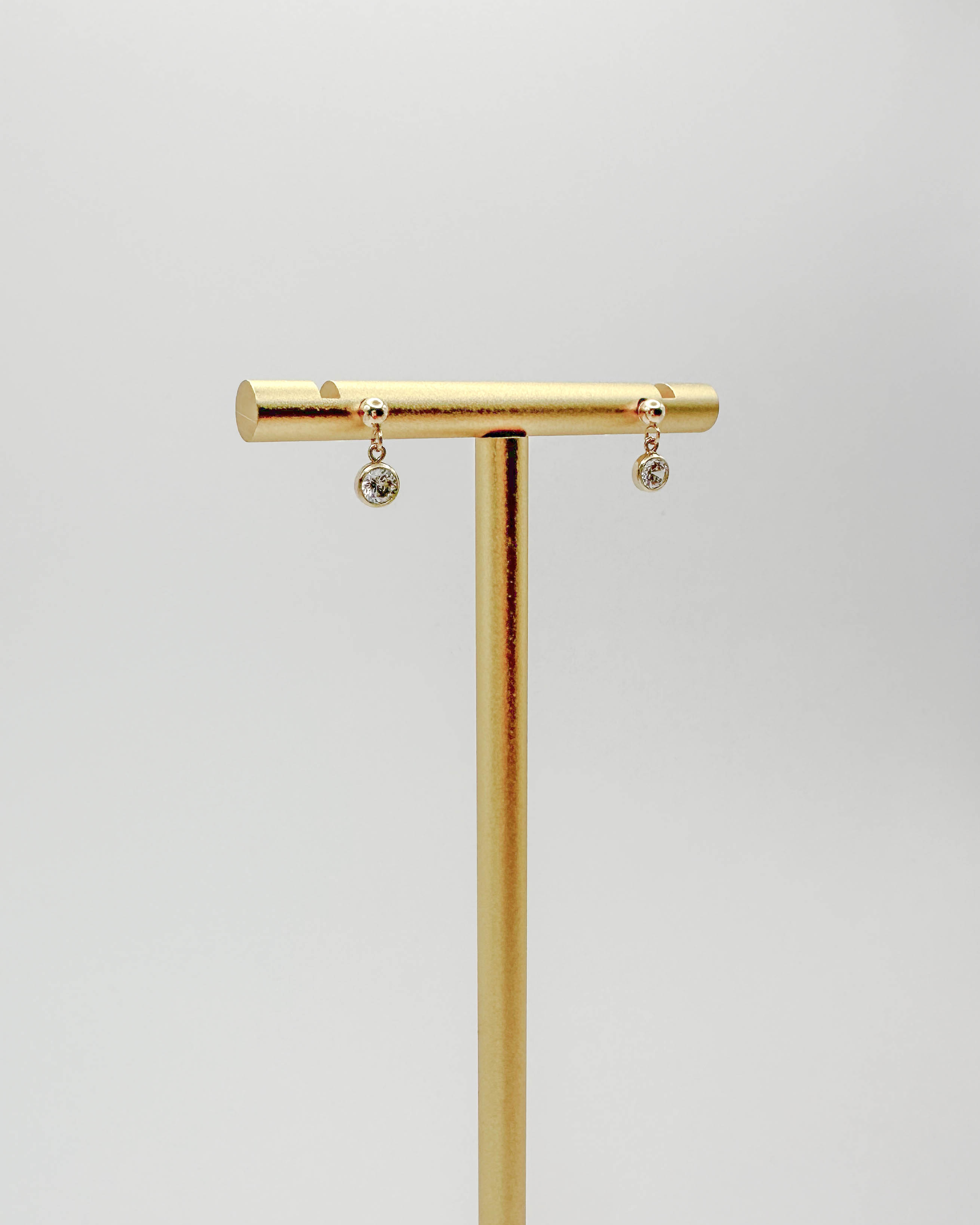 Hazel | 鋯石金豆耳環 14K包金