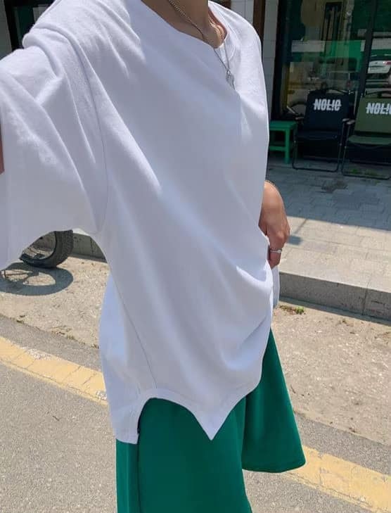 側缺角棉質上衣