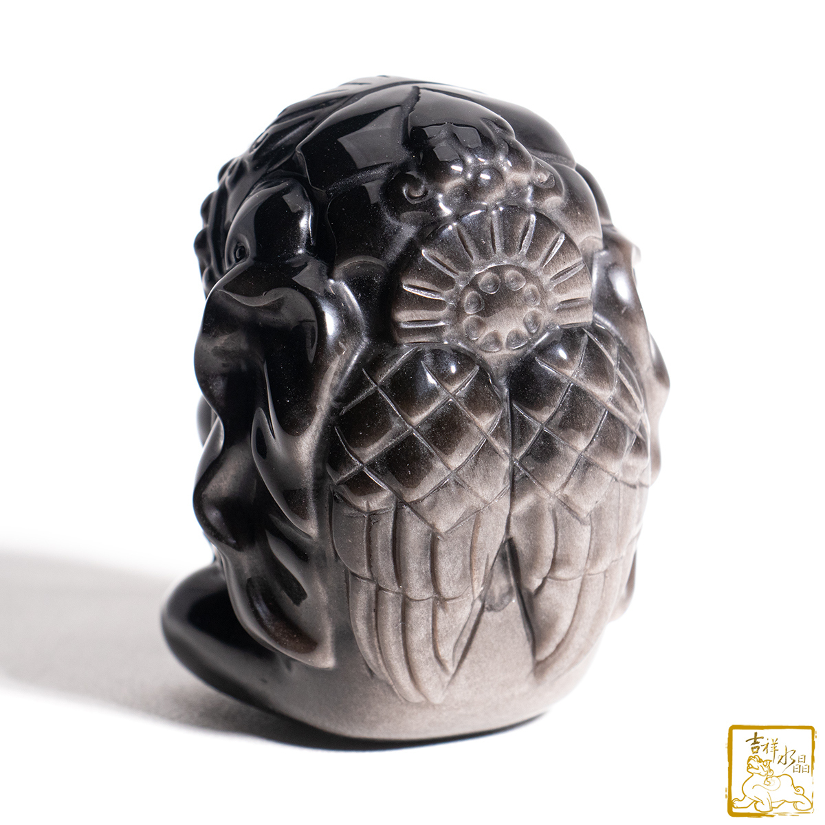 銀沙黑曜石象神 305g 智慧財富