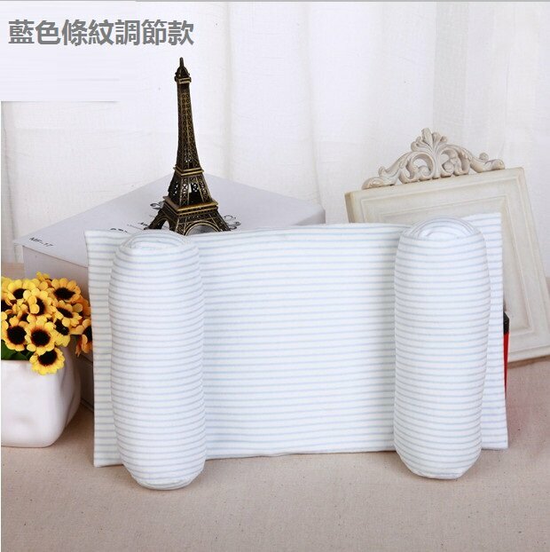 Hot recommended baby pillow cartoon baby shaped pillow (blue stripe adjustable version) (size: 17cm*27cm)